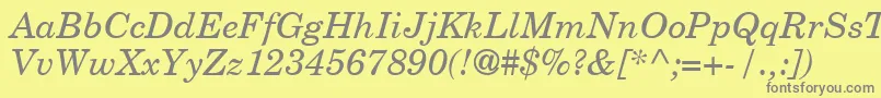 NewYearbookItalic Font – Gray Fonts on Yellow Background