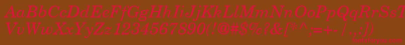 NewYearbookItalic Font – Red Fonts on Brown Background