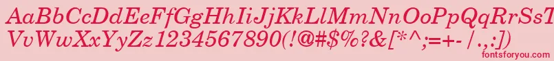 NewYearbookItalic-Schriftart – Rote Schriften auf rosa Hintergrund
