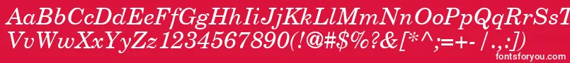 NewYearbookItalic Font – White Fonts on Red Background