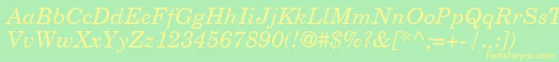 NewYearbookItalic Font – Yellow Fonts on Green Background