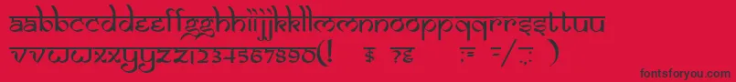 DsIzmirNormal Font – Black Fonts on Red Background