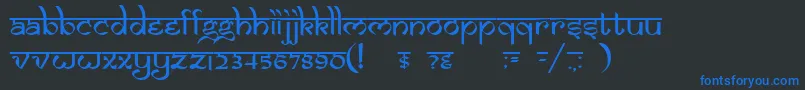 Шрифт DsIzmirNormal – синие шрифты на чёрном фоне