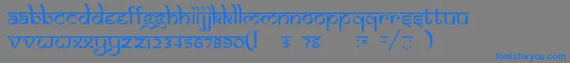 フォントDsIzmirNormal – 灰色の背景に青い文字