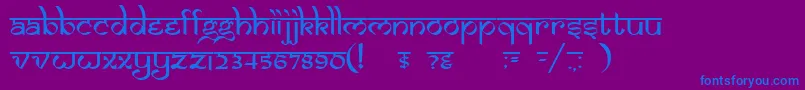 フォントDsIzmirNormal – 紫色の背景に青い文字