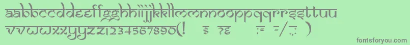 フォントDsIzmirNormal – 緑の背景に灰色の文字