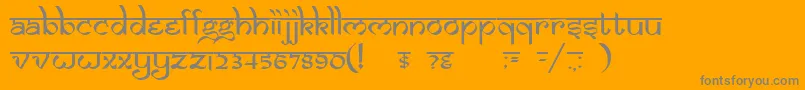 Шрифт DsIzmirNormal – серые шрифты на оранжевом фоне