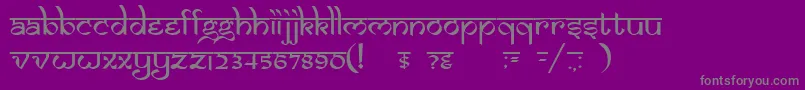 フォントDsIzmirNormal – 紫の背景に灰色の文字