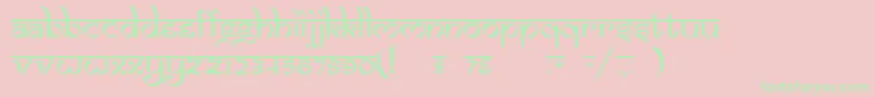 DsIzmirNormal-fontti – vihreät fontit vaaleanpunaisella taustalla
