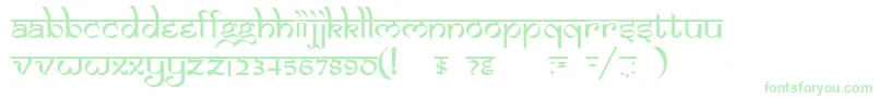 DsIzmirNormal-Schriftart – Grüne Schriften auf weißem Hintergrund