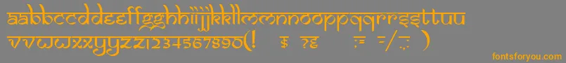 DsIzmirNormal Font – Orange Fonts on Gray Background