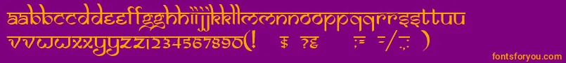 Шрифт DsIzmirNormal – оранжевые шрифты на фиолетовом фоне