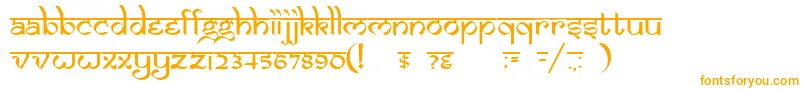 DsIzmirNormal-Schriftart – Orangefarbene Schriften auf weißem Hintergrund