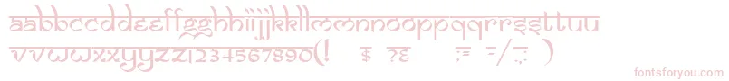 DsIzmirNormal-fontti – vaaleanpunaiset fontit valkoisella taustalla