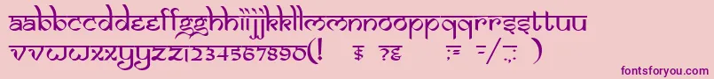 Шрифт DsIzmirNormal – фиолетовые шрифты на розовом фоне