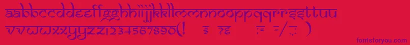 Шрифт DsIzmirNormal – фиолетовые шрифты на красном фоне