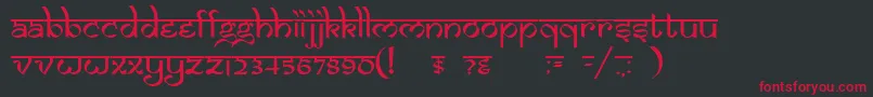 DsIzmirNormal Font – Red Fonts on Black Background