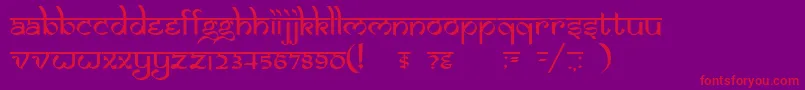 DsIzmirNormal-Schriftart – Rote Schriften auf violettem Hintergrund