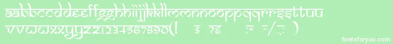 Шрифт DsIzmirNormal – белые шрифты на зелёном фоне
