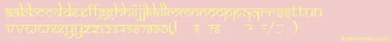 Шрифт DsIzmirNormal – жёлтые шрифты на розовом фоне