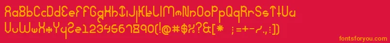 フォントSeverelyExtreme – 赤い背景にオレンジの文字