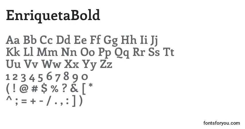 Schriftart EnriquetaBold – Alphabet, Zahlen, spezielle Symbole