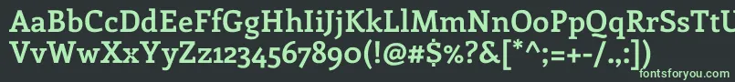 フォントEnriquetaBold – 黒い背景に緑の文字