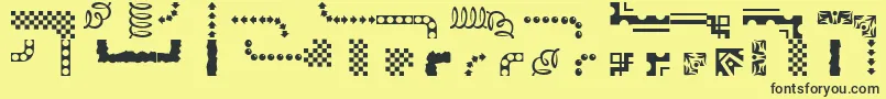 Ezborder Font – Black Fonts on Yellow Background