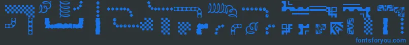 Ezborder-Schriftart – Blaue Schriften auf schwarzem Hintergrund