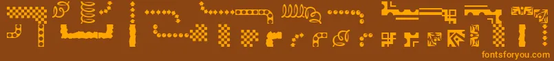 Ezborder Font – Orange Fonts on Brown Background
