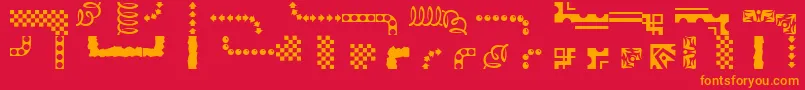 Ezborder Font – Orange Fonts on Red Background