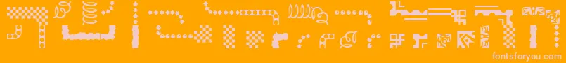 Ezborder Font – Pink Fonts on Orange Background
