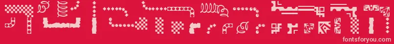 Ezborder Font – Pink Fonts on Red Background