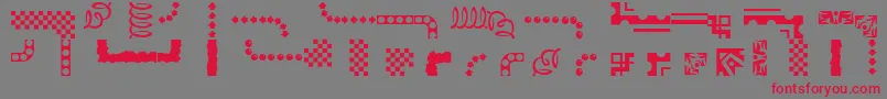 フォントEzborder – 赤い文字の灰色の背景