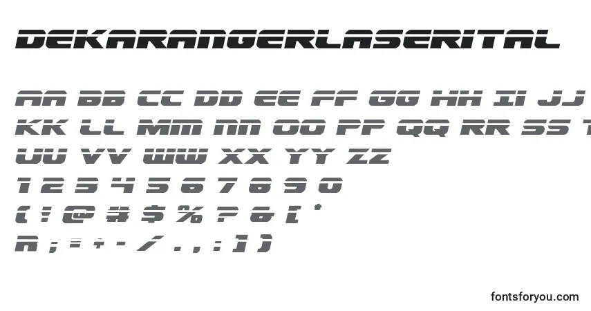 Schriftart Dekarangerlaserital – Alphabet, Zahlen, spezielle Symbole
