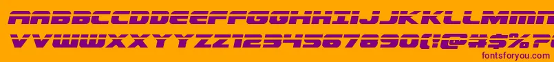 Dekarangerlaserital Font – Purple Fonts on Orange Background