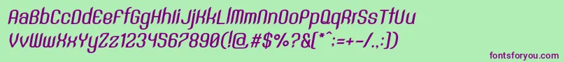 SntAnouvongBoldRegularItalic Font – Purple Fonts on Green Background