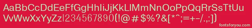 T1131 Font – Green Fonts on Red Background