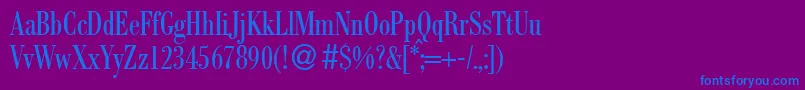 フォントBodocondbNormal – 紫色の背景に青い文字