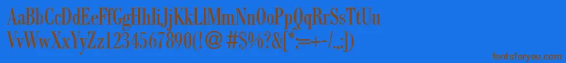 フォントBodocondbNormal – 茶色の文字が青い背景にあります。