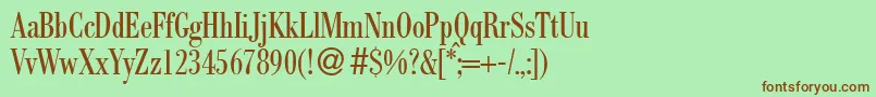 BodocondbNormal Font – Brown Fonts on Green Background