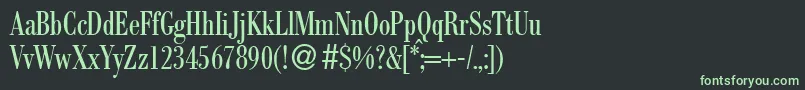 フォントBodocondbNormal – 黒い背景に緑の文字