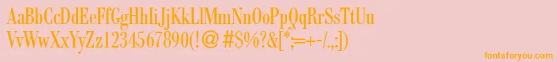 フォントBodocondbNormal – オレンジの文字がピンクの背景にあります。