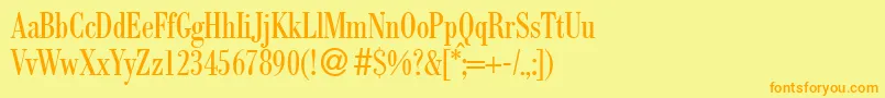 BodocondbNormal Font – Orange Fonts on Yellow Background