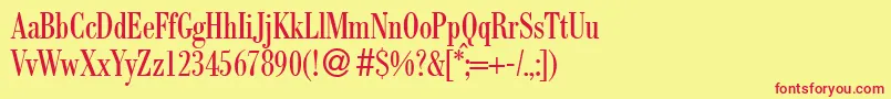 BodocondbNormal Font – Red Fonts on Yellow Background