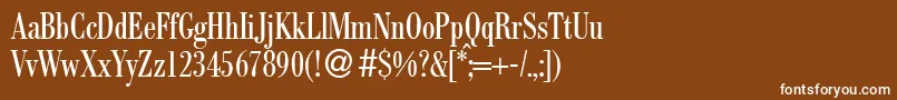 Шрифт BodocondbNormal – белые шрифты на коричневом фоне