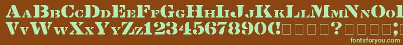 Lintsec Font – Green Fonts on Brown Background