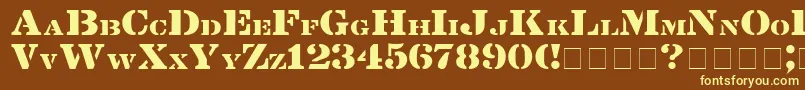 Lintsec Font – Yellow Fonts on Brown Background