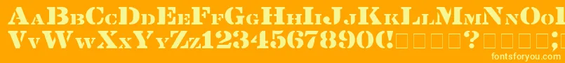 Lintsec-Schriftart – Gelbe Schriften auf orangefarbenem Hintergrund