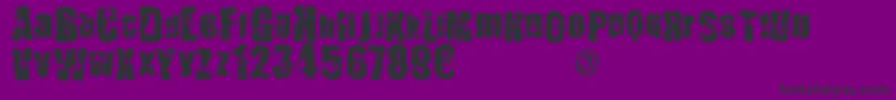 フォント5+Mentarios – 紫の背景に黒い文字